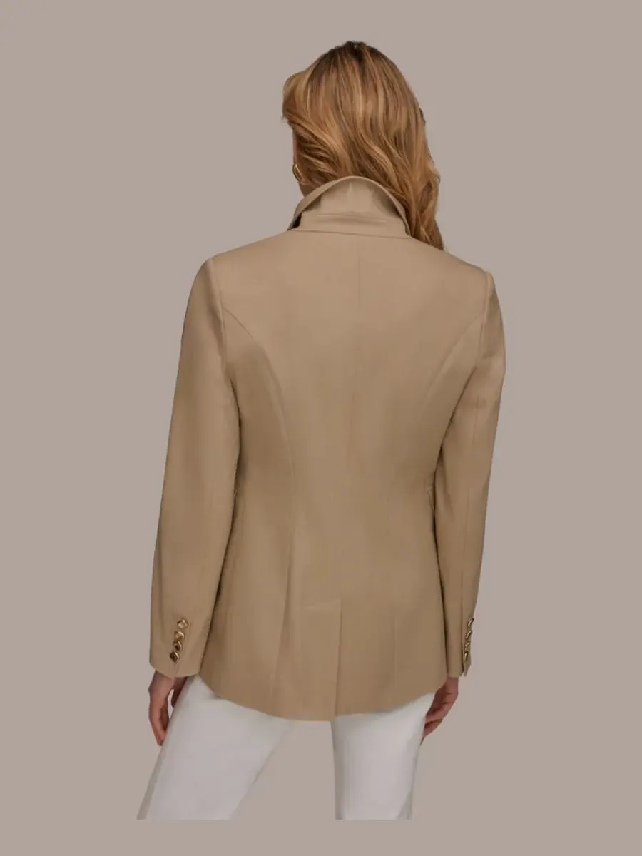 Женский двубортный пиджак Donna Karan New York — изображение 9 из 9, хаки
