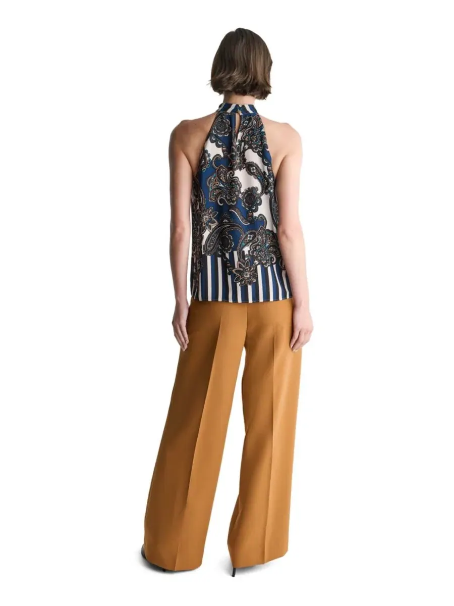Блуза без рукавов с принтом, модель Halter Sleeveless Print BCBG — изображение 6 из 8, черный мульти