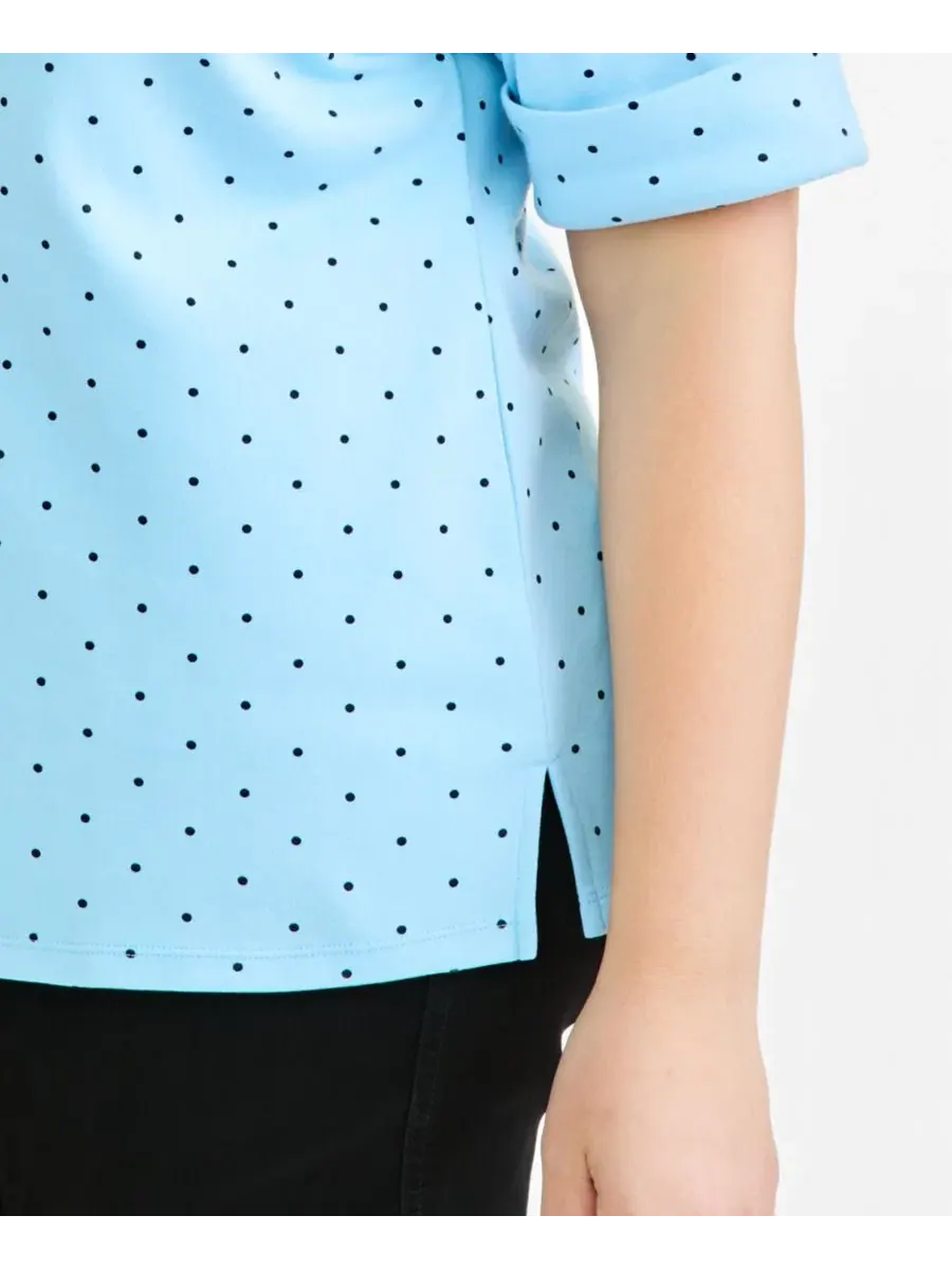 Блуза с принтом, с лодочным вырезом и рукавом до локтя Style & Co, Pretty Periwinkle — изображение 2 из 4