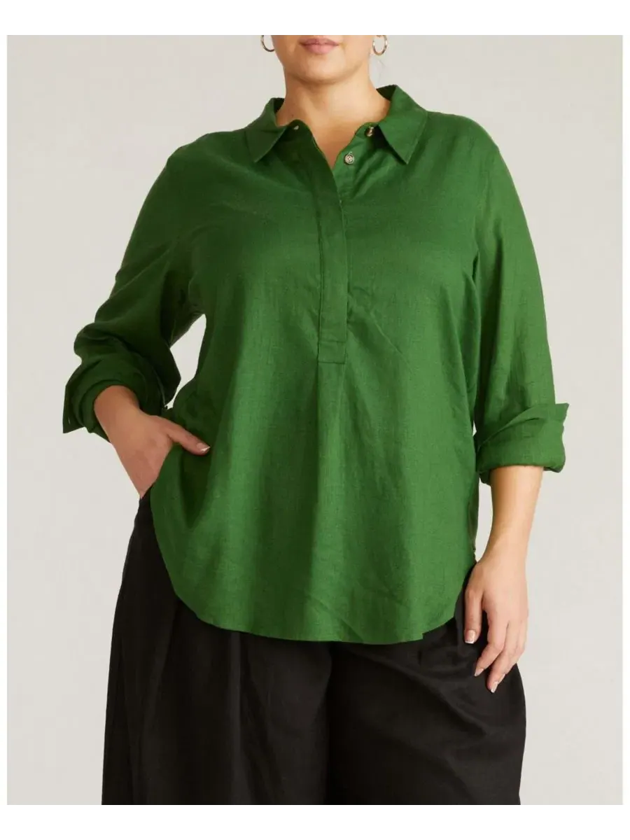 Рубашка Elbe Popover из эластичного льна больших размеров Universal Standard