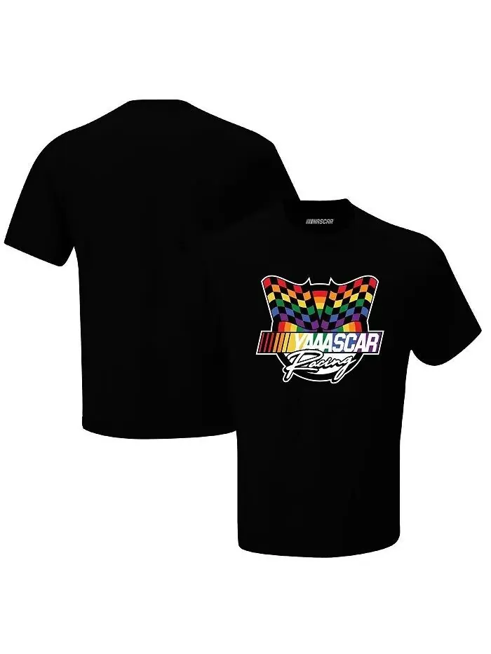 Мужская черная футболка NASCAR YAAASCAR Checkered Flag Sports — черный