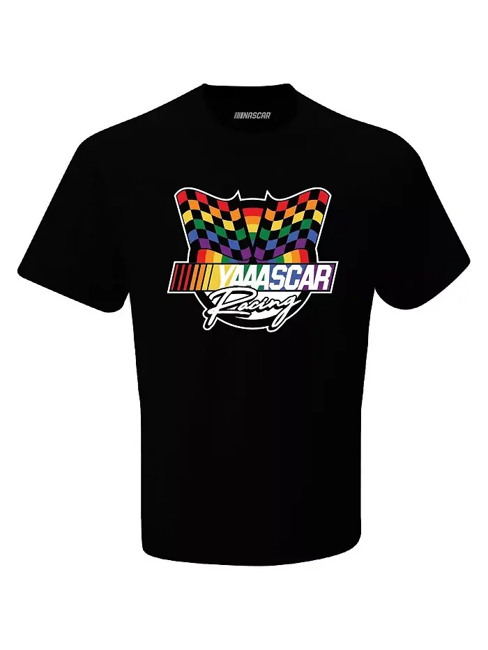 Мужская черная футболка NASCAR YAAASCAR Checkered Flag Sports — изображение 3 из 3
