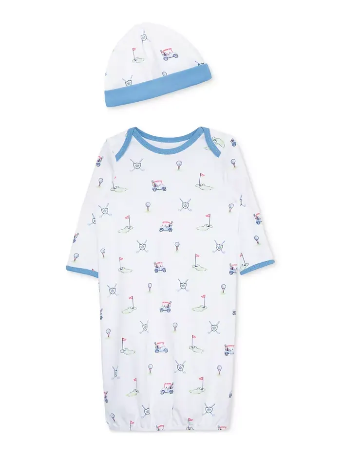 Детский хлопковый комплект для сна с шапочкой Baby Boys Golf Little Me