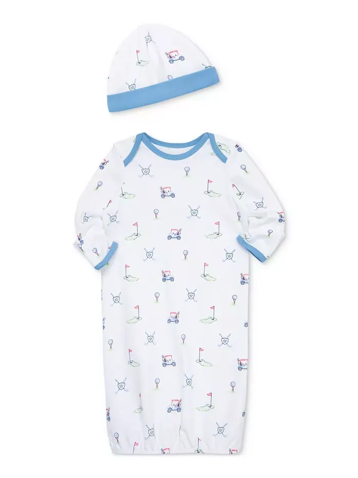 Детский хлопковый комплект для сна с шапочкой Baby Boys Golf Little Me — изображение 3 из 4, синий