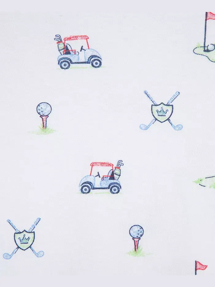 Детский хлопковый комплект для сна с шапочкой Baby Boys Golf Little Me — изображение 4 из 4, синий