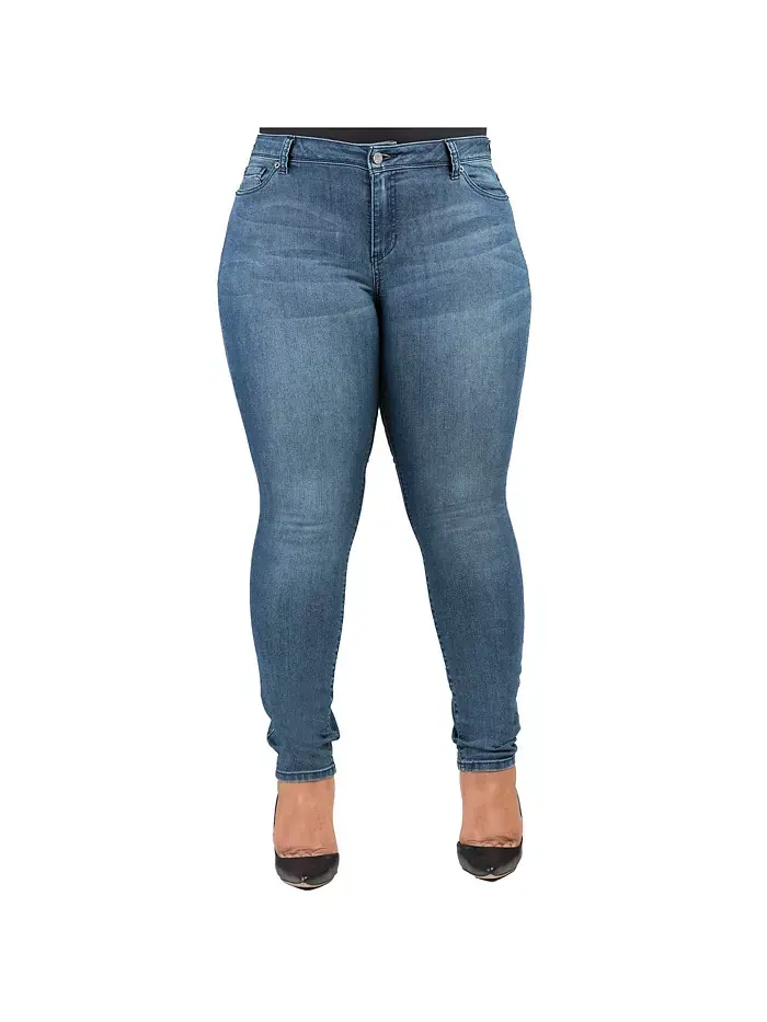 Джинсы скинни Curvy-Fit Basic с пятью карманами размера Plus Size Light 31 Poetic Justice