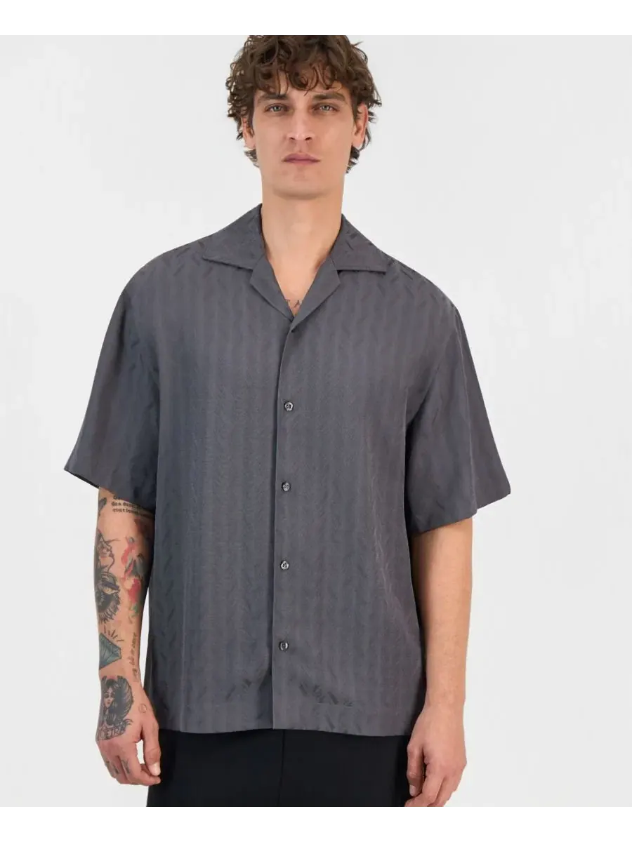Рубашка с коротким рукавом, с тональным принтом, Espino Tonal-Print Hugo Boss