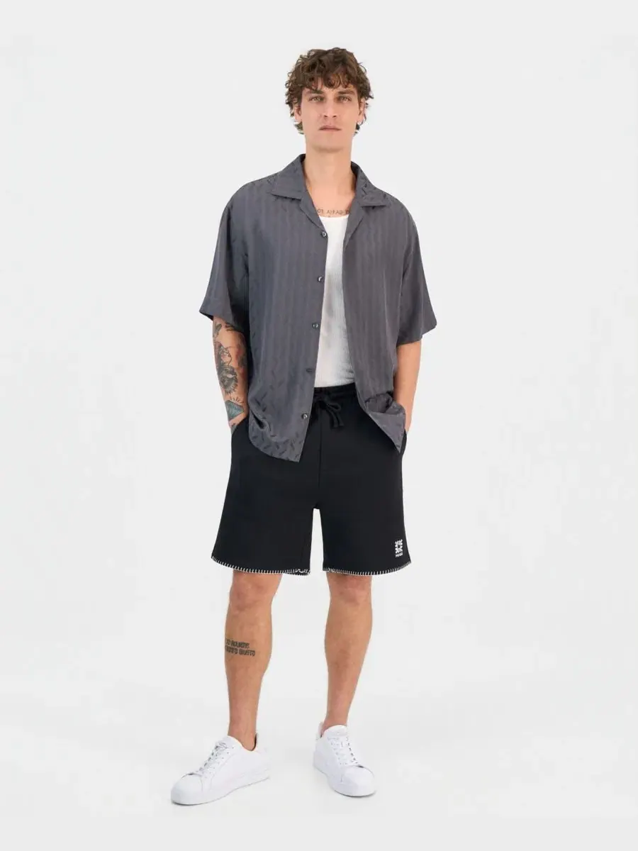 Рубашка с коротким рукавом, с тональным принтом, Espino Tonal-Print Hugo Boss — изображение 4 из 4, серый