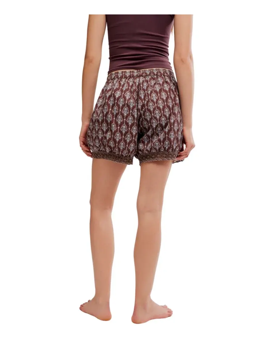 Женские пижамные шорты Made You Blush Mid-Rise Boxers Free People — изображение 5 из 5, коричневый