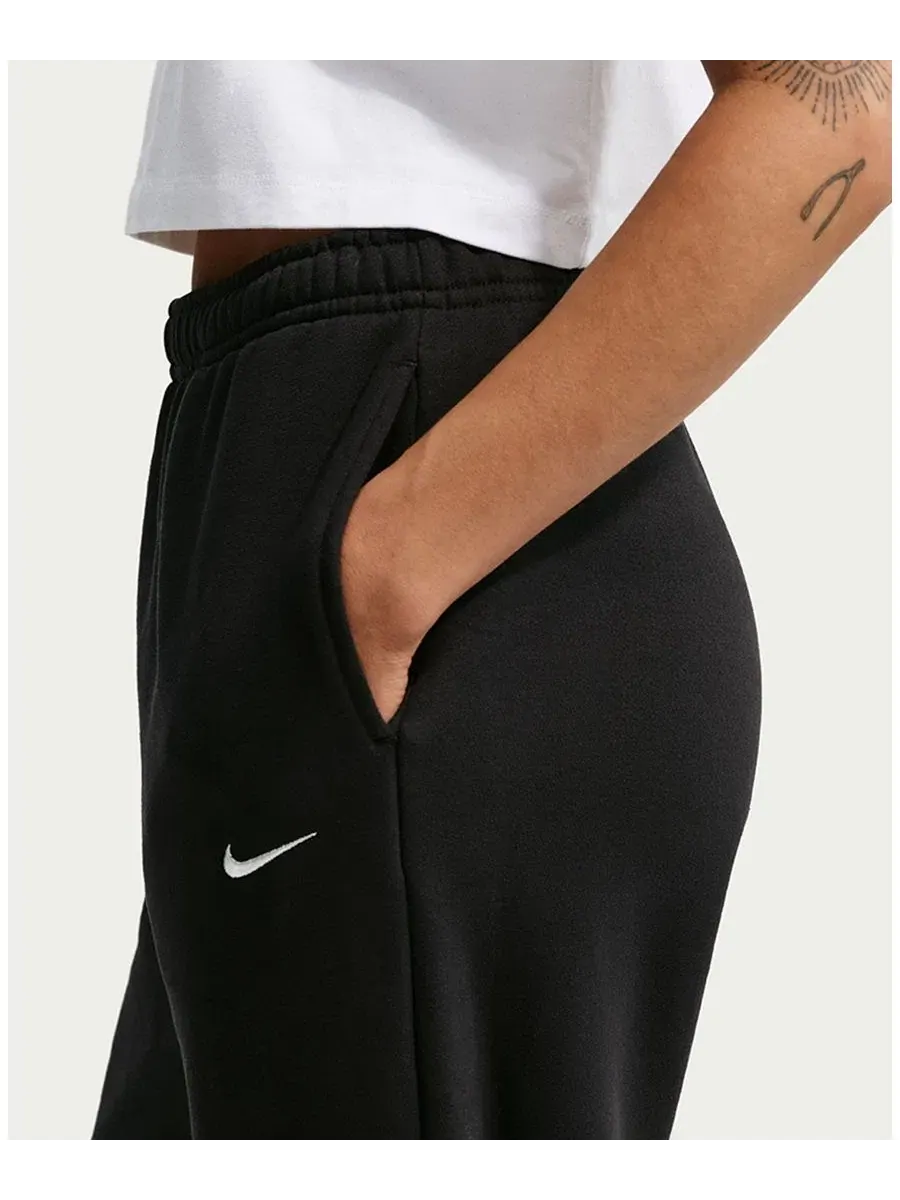 Женские брюки из флиса с высокой посадкой Nike — изображение 4 из 5, черный