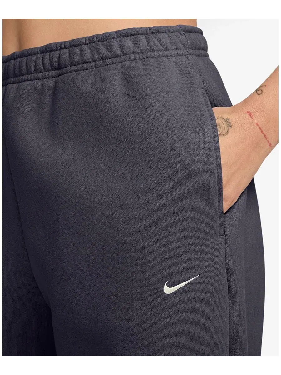 Женские брюки с высокой посадкой из флиса Studio Fleece Nike, Gridiron Sail — изображение 2 из 3