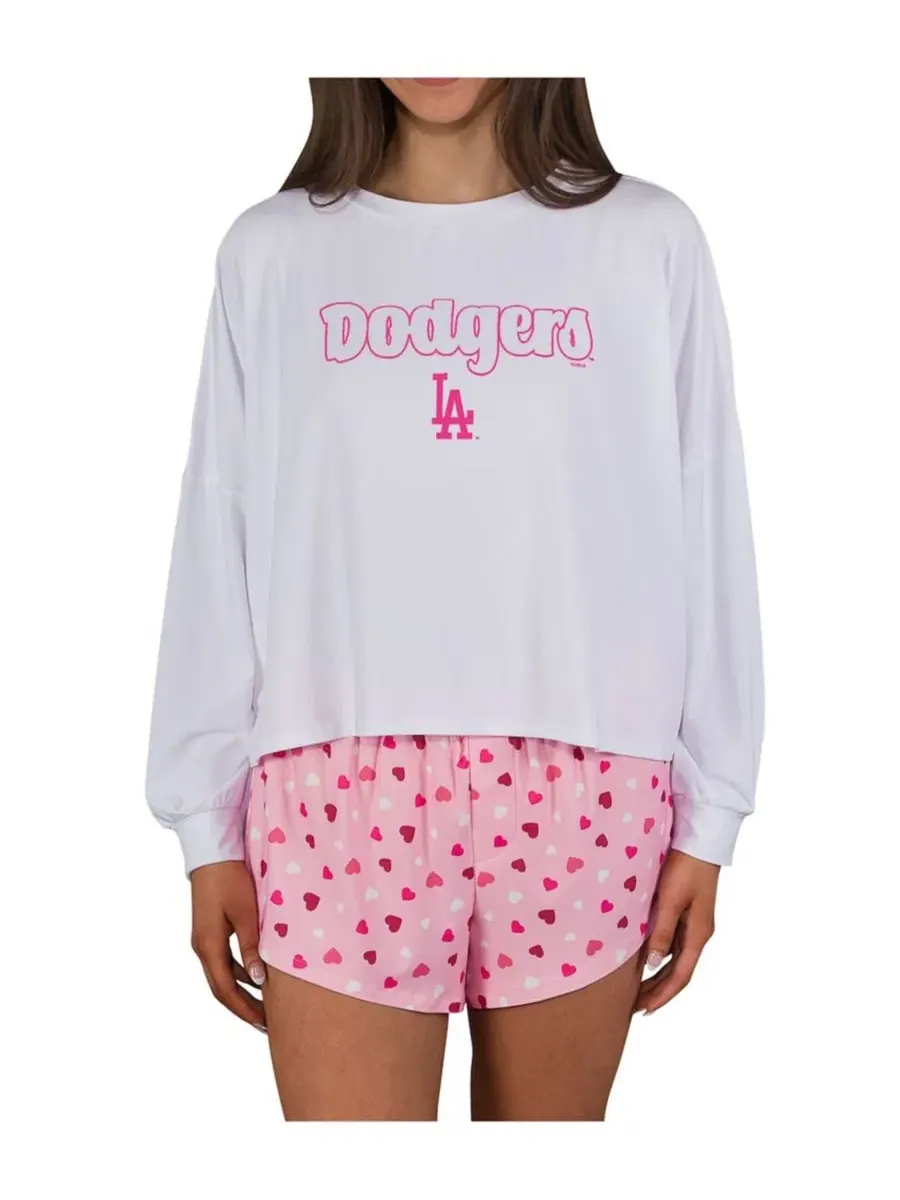 Комплект из лонгслива и шорт с принтом Los Angeles Dodgers Lyric Knit Concepts Sport