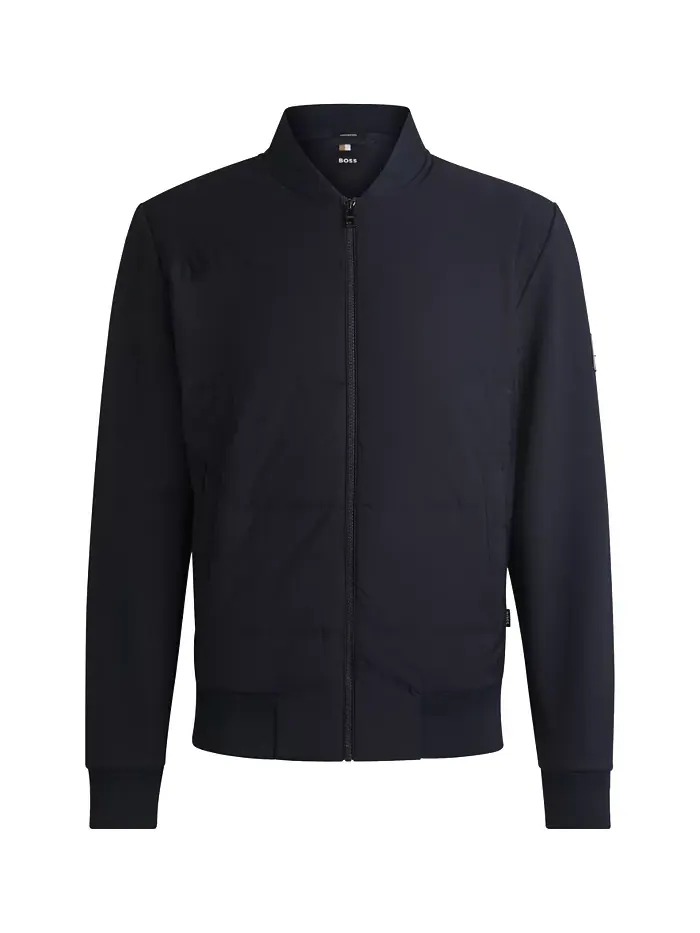 Мужская утепленная куртка на молнии из хлопковой смеси Hugo Boss — изображение 2 из 4, синий