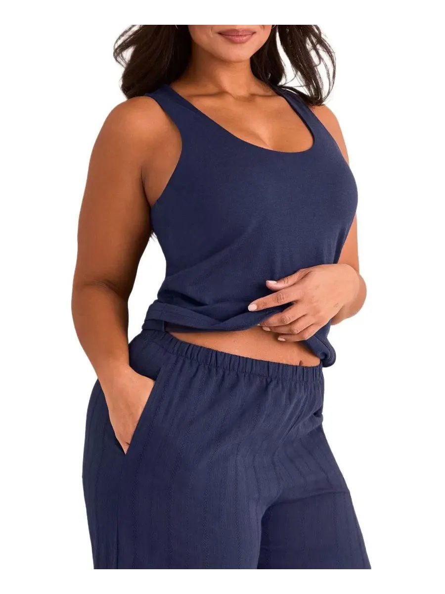 Комплект пижамы Kirsten Plus Size Adore Me — изображение 3 из 4, синий