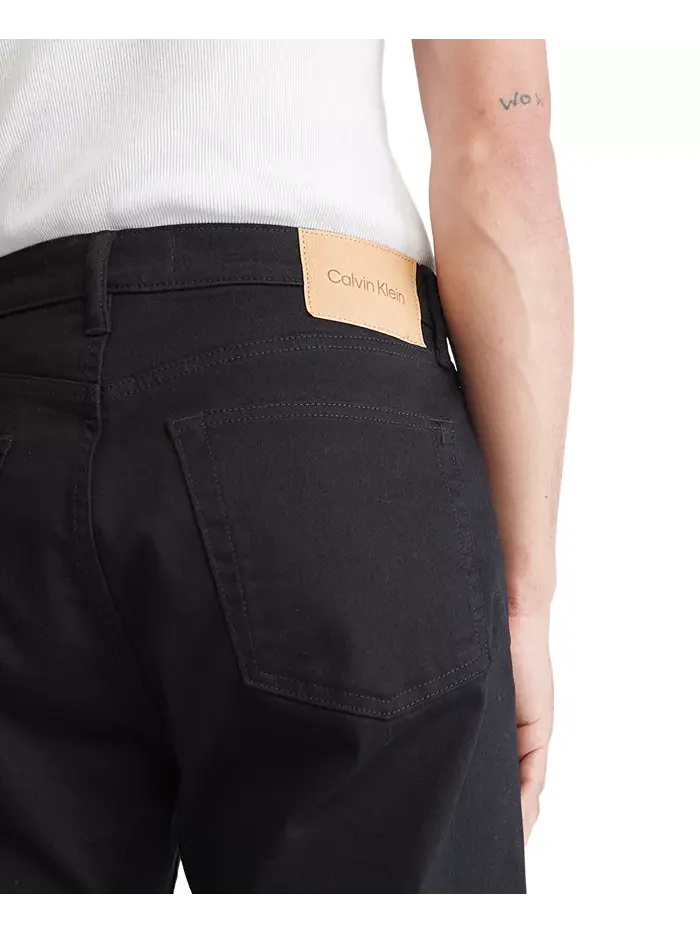 Мужские классические прямые джинсы со стретчем Calvin Klein — изображение 3 из 4, черный