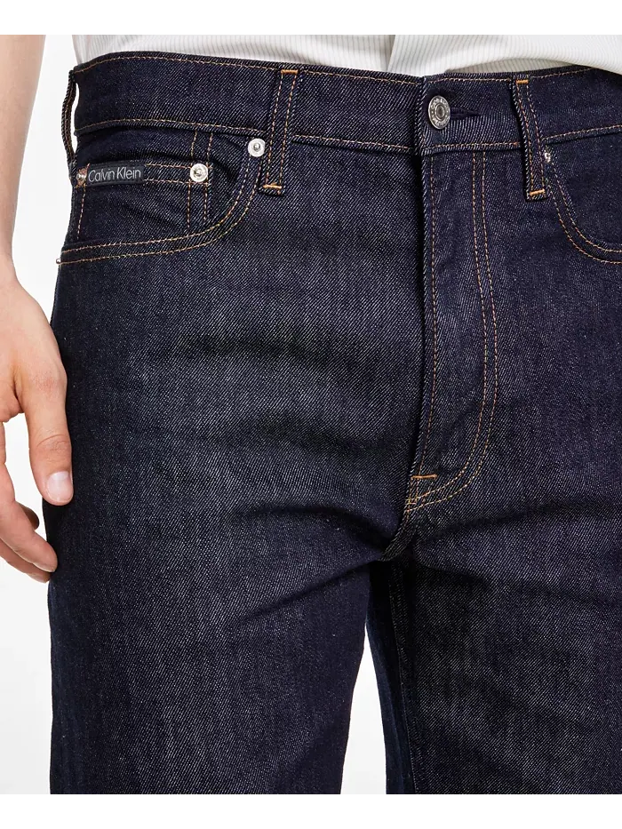Мужские классические прямые джинсы со стретчем Calvin Klein — изображение 3 из 4, синий