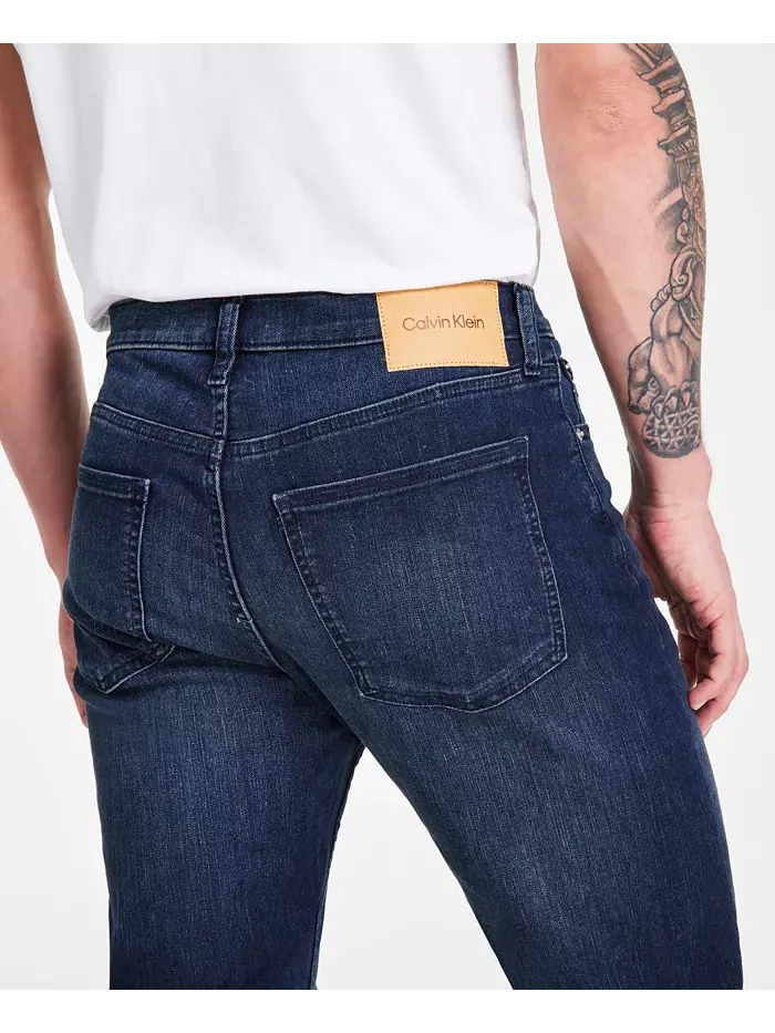 Мужские классические прямые джинсы со стретчем Calvin Klein — изображение 3 из 4, синий