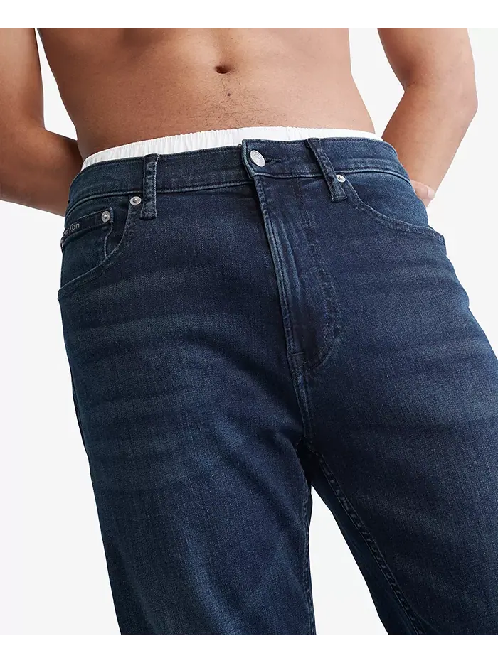 Мужские классические прямые джинсы со стретчем Calvin Klein — изображение 4 из 4, синий