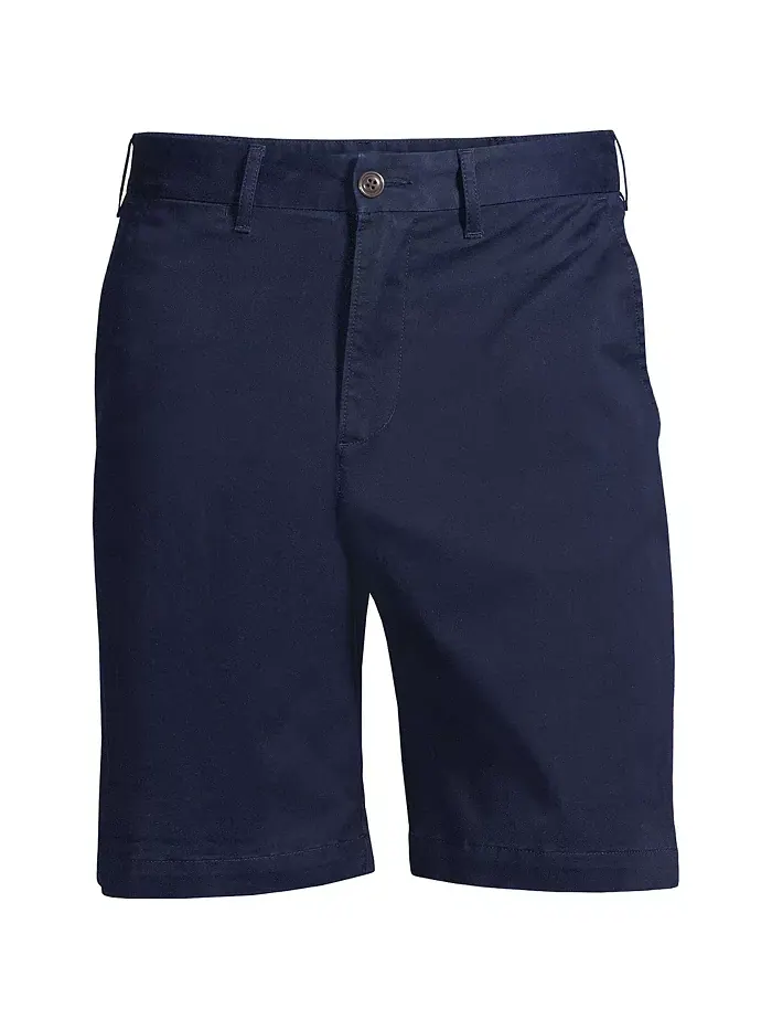 Шорты-чинос Big & Tall 9" Traditional Fit Comfort First Knockabout Lands' End — изображение 2 из 3, темно-синий