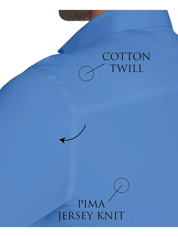 Мужская однотонная гибридная рубашка Slim Fit с длинным рукавом, легкая в уходе MICHELSONS OF LONDON — изображение 3 из 6
