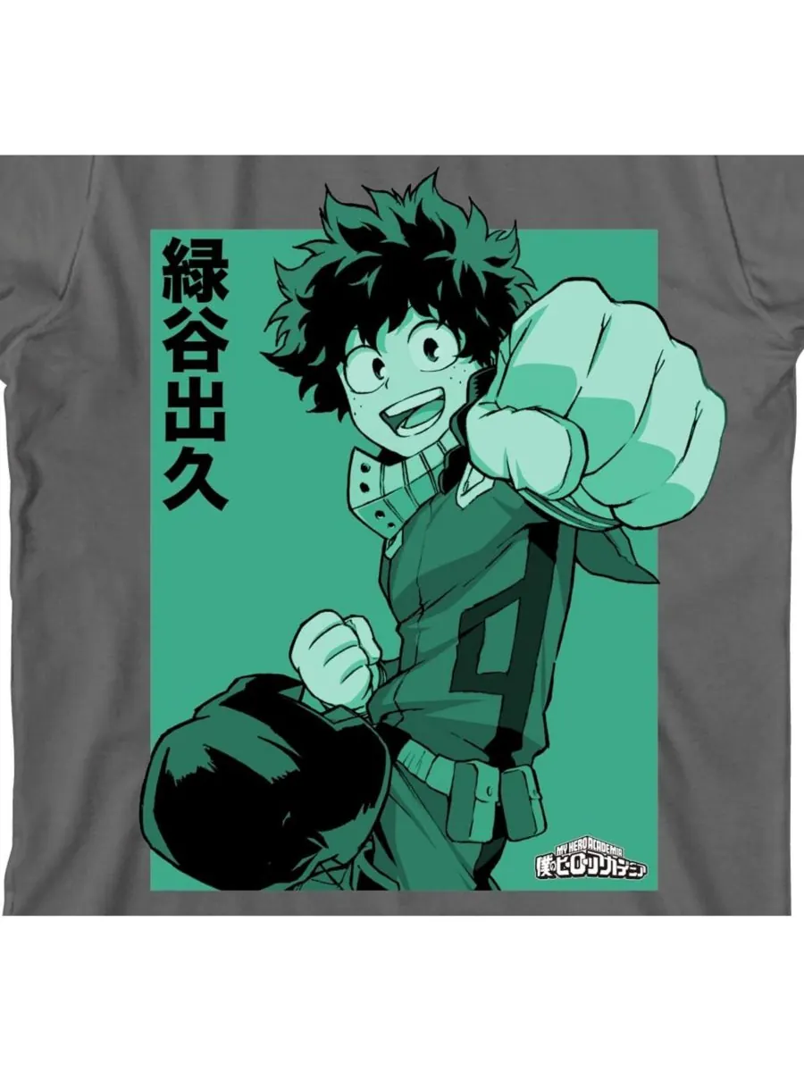 Детская футболка Deku Punch Charcoal, размер XL My Hero Academia — изображение 2 из 2, серый