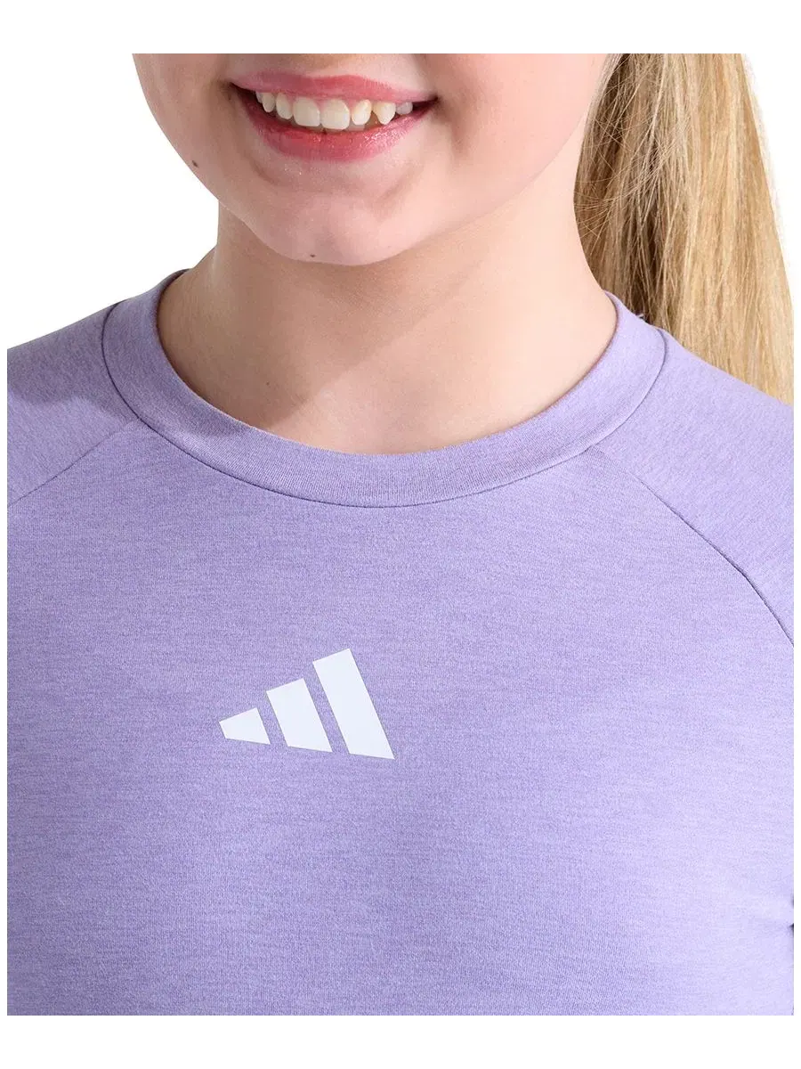 Детская футболка с длинным рукавом реглан, slim fit adidas — изображение 3 из 4, лиловый
