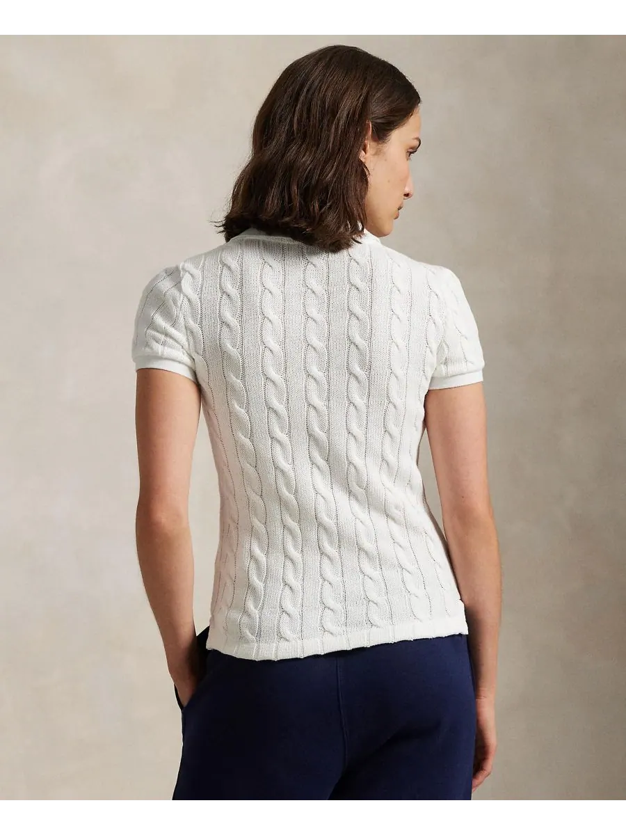 Женская рубашка поло крупной вязки Polo Ralph Lauren — изображение 2 из 5, белый