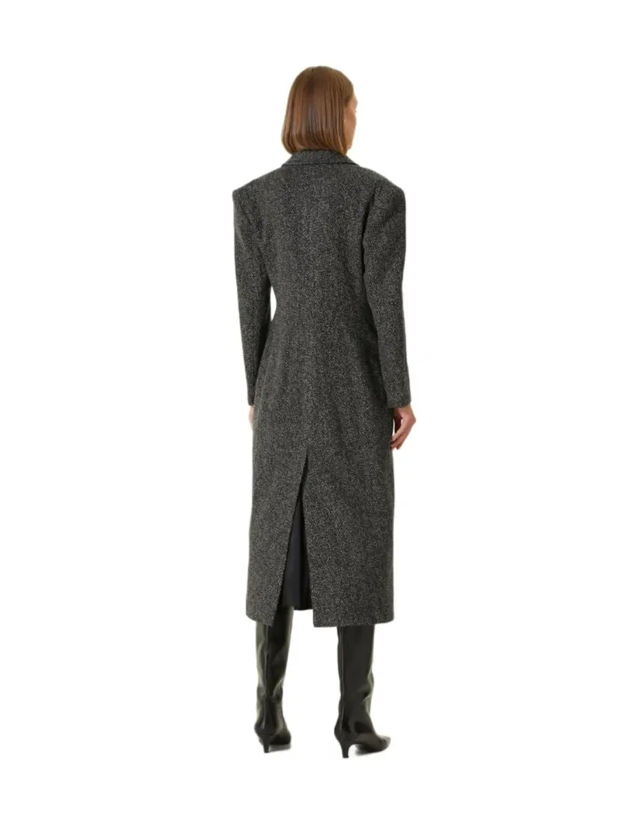 Женское пальто из шерсти с кашемиром с длинным рукавом, модель Overcoat PCFG — изображение 2 из 8, серый
