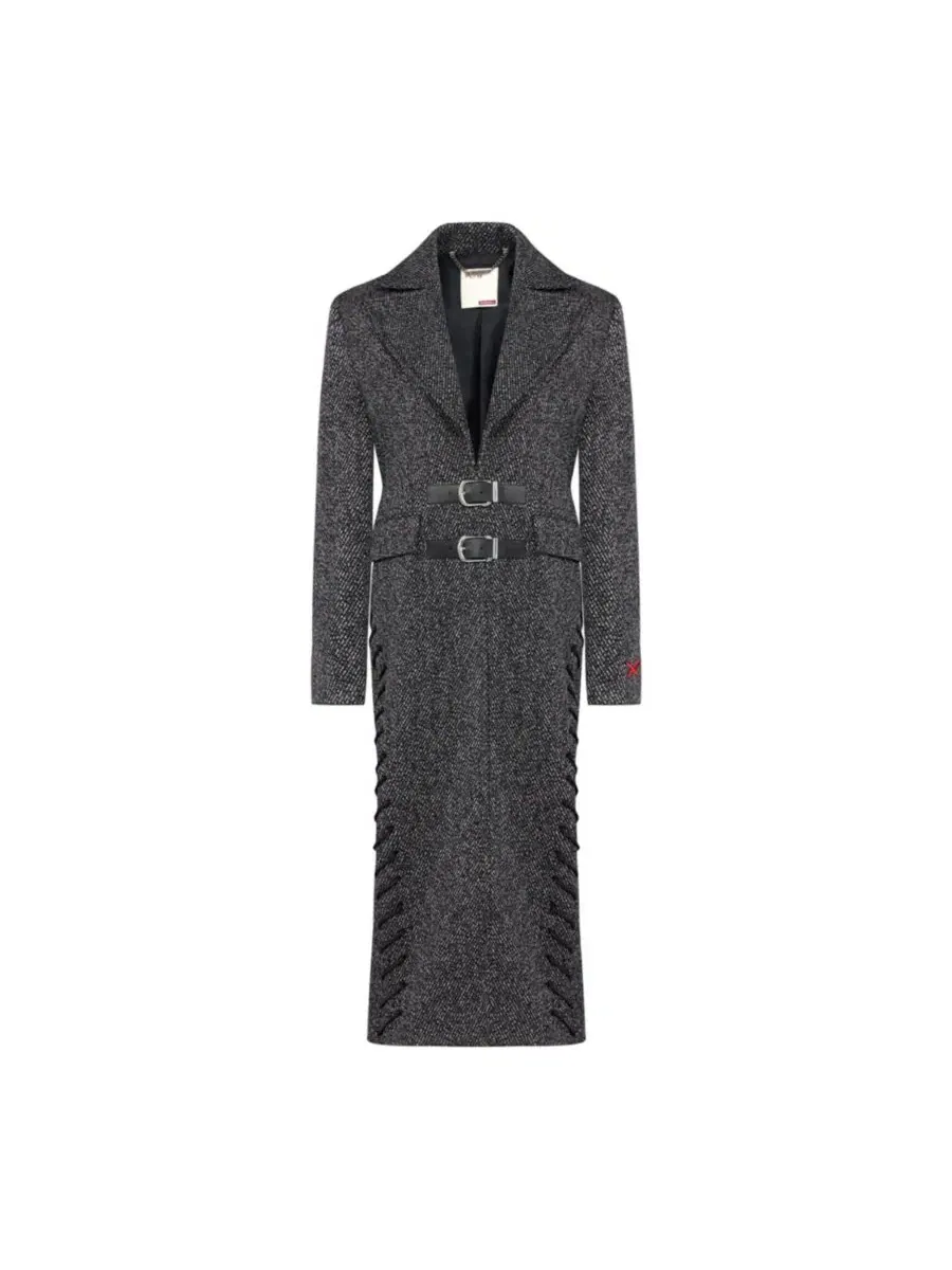 Женское пальто из шерсти с кашемиром с длинным рукавом, модель Overcoat PCFG — изображение 5 из 8, серый