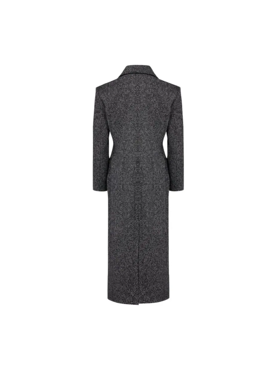 Женское пальто из шерсти с кашемиром с длинным рукавом, модель Overcoat PCFG — изображение 6 из 8, серый