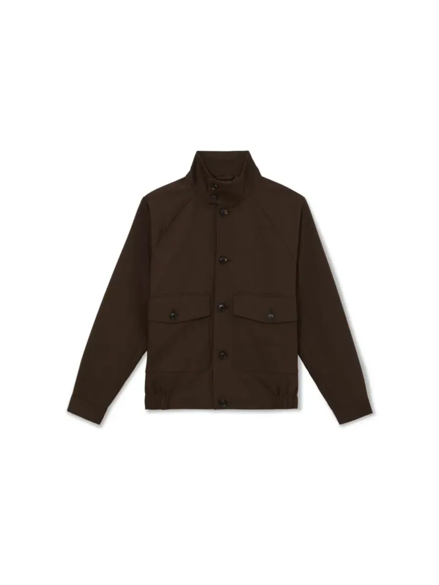 Мужская куртка Harrington из хлопкового смесового материала Romano REISS — изображение 2 из 5, коричневый