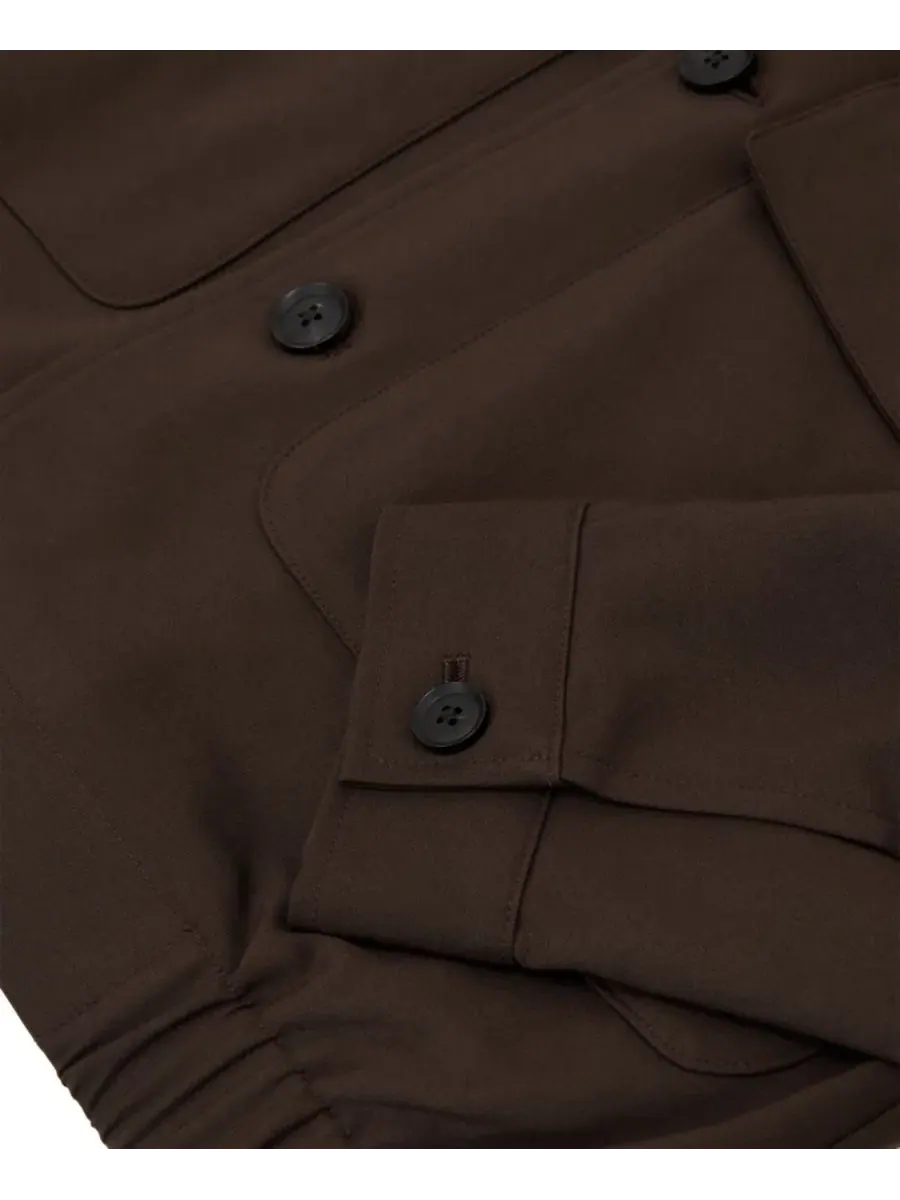 Мужская куртка Harrington из хлопкового смесового материала Romano REISS — изображение 3 из 5, коричневый