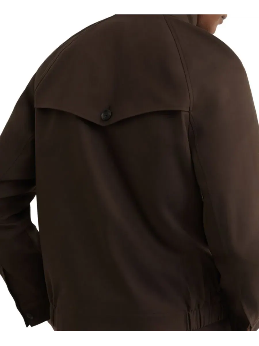 Мужская куртка Harrington из хлопкового смесового материала Romano REISS — изображение 5 из 5, коричневый
