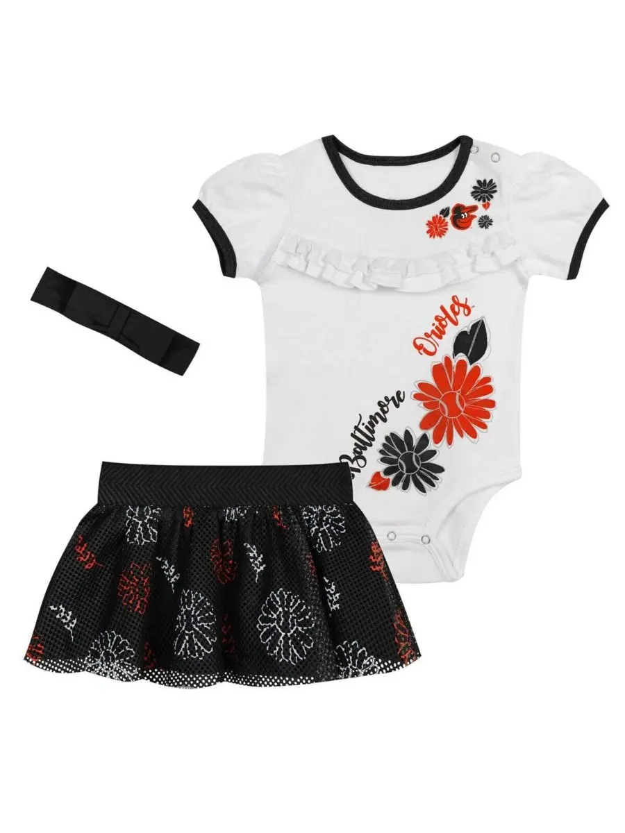 Комплект боди, юбки и повязки с принтом Sweet Catcher, Baltimore Orioles Outerstuff