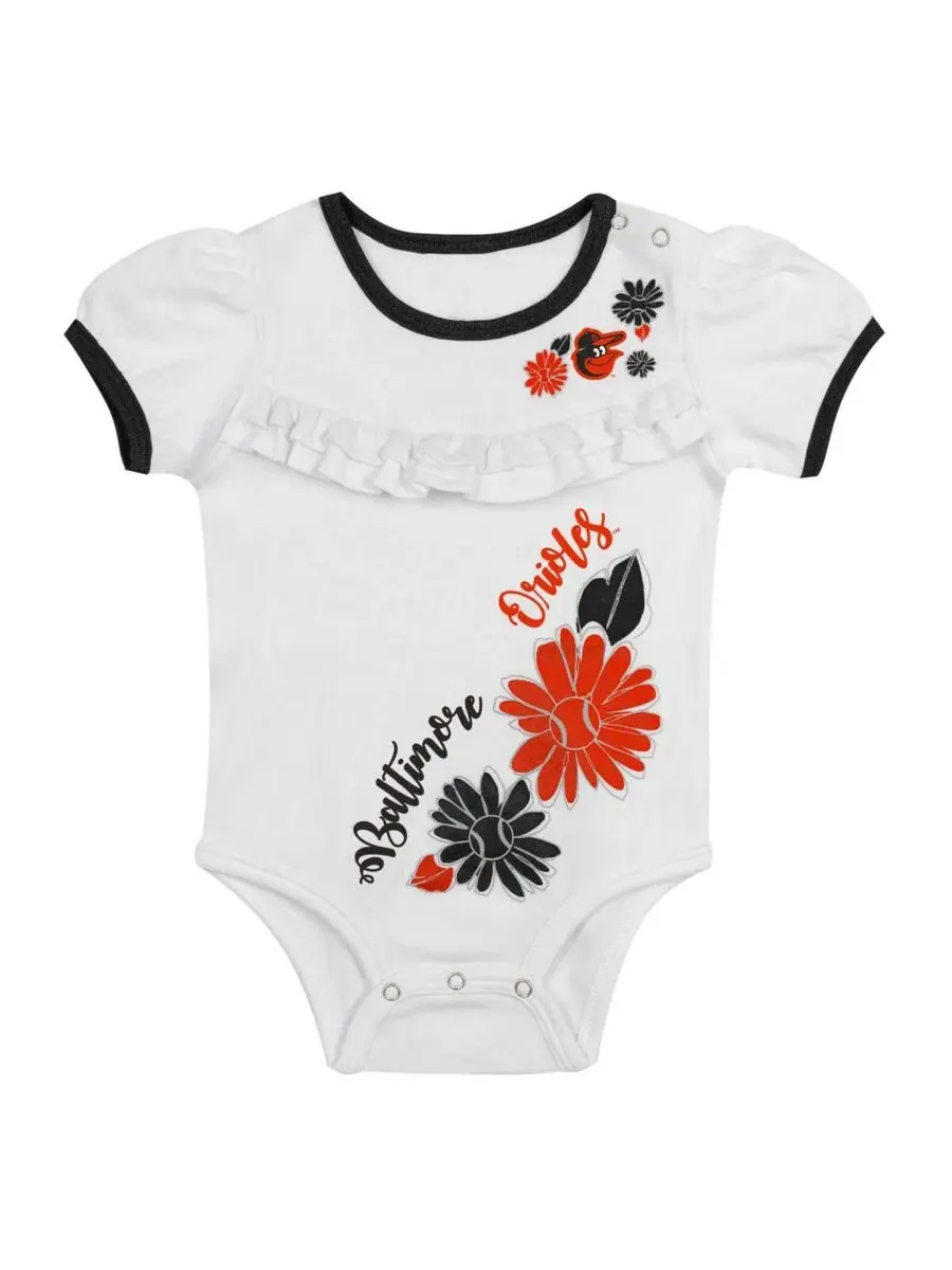 Комплект боди, юбки и повязки с принтом Sweet Catcher, Baltimore Orioles Outerstuff — изображение 2 из 4, белый черный