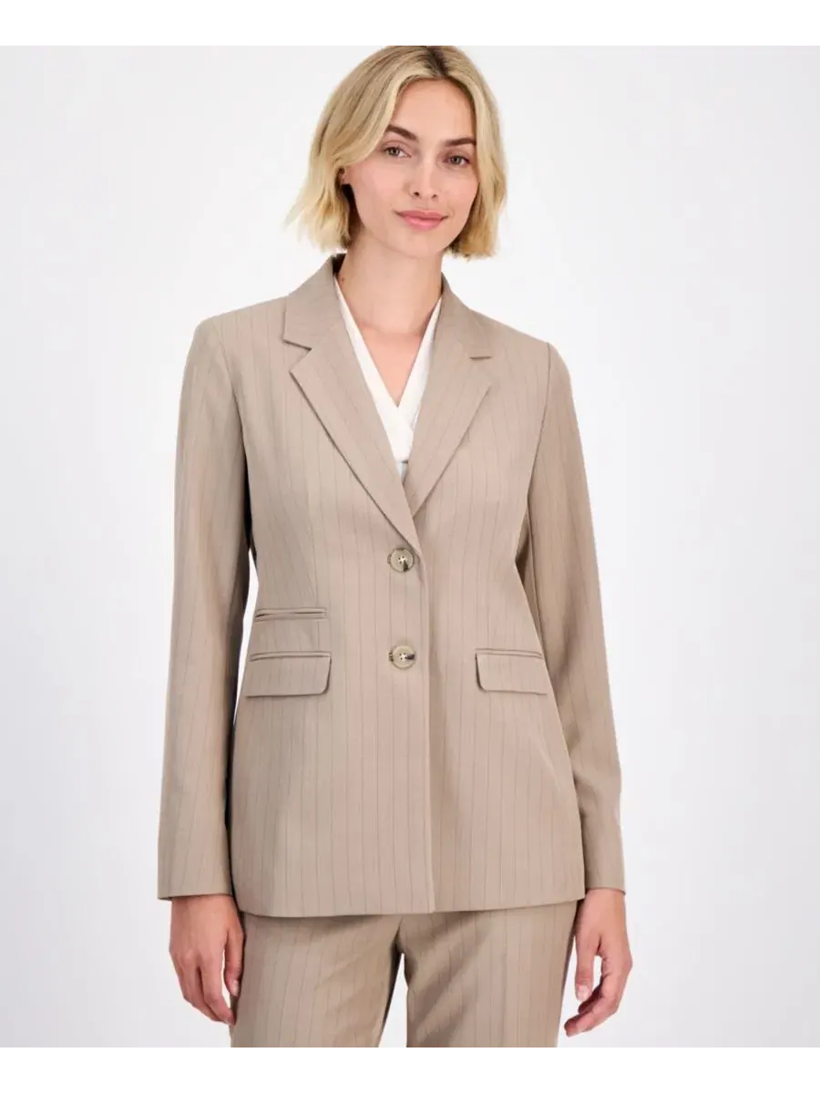 Женский блейзер с принтом в полоску и брюки-прямые до щиколотки Anne Klein