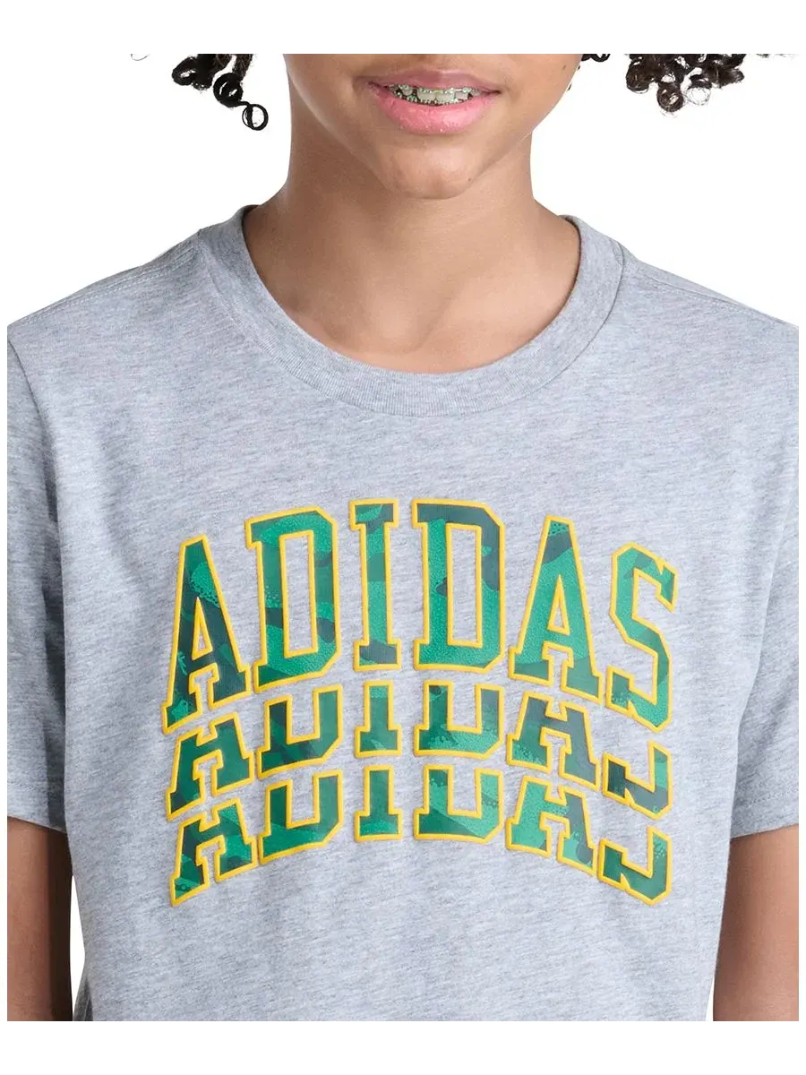 Футболка с принтом adidas — изображение 3 из 4, серый