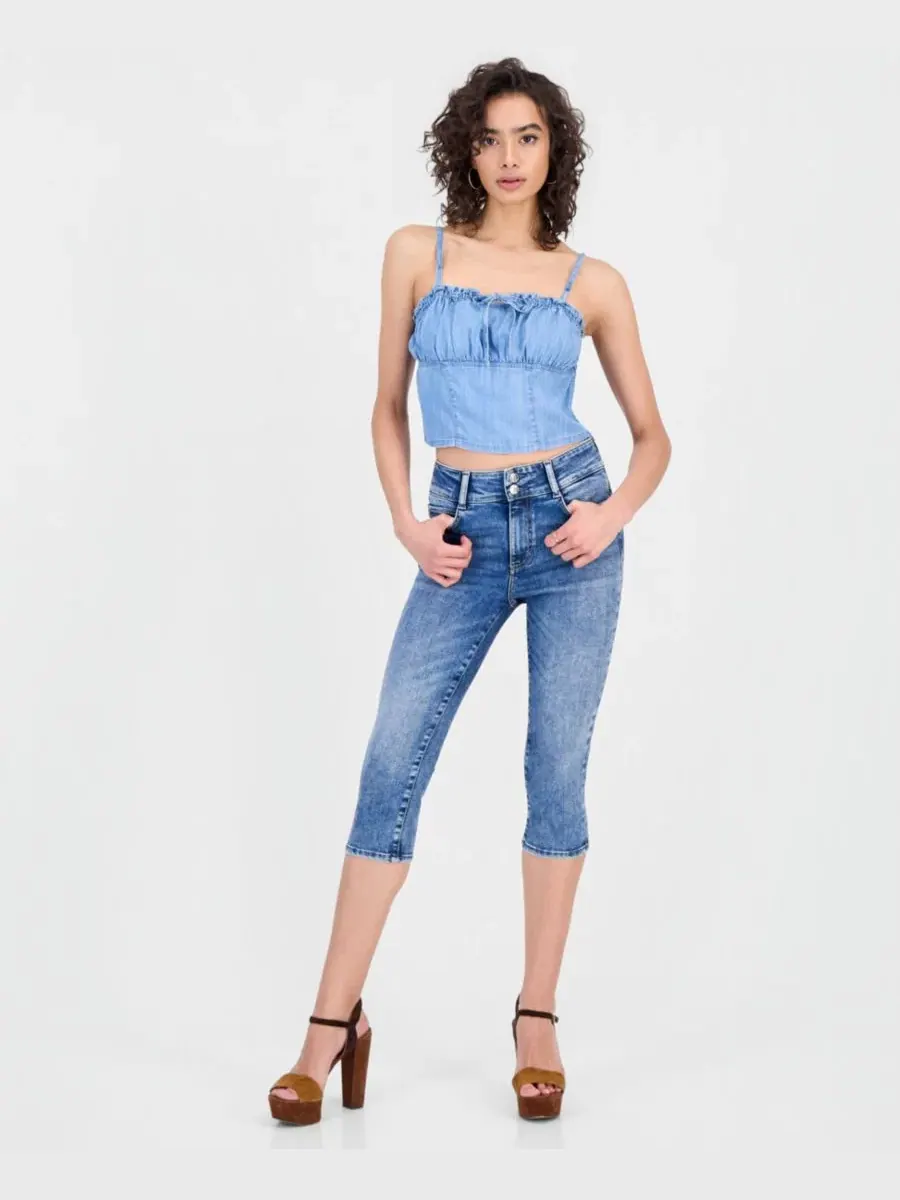 Топ-бюстье из денима Alora Denim GUESS — изображение 2 из 4, синий