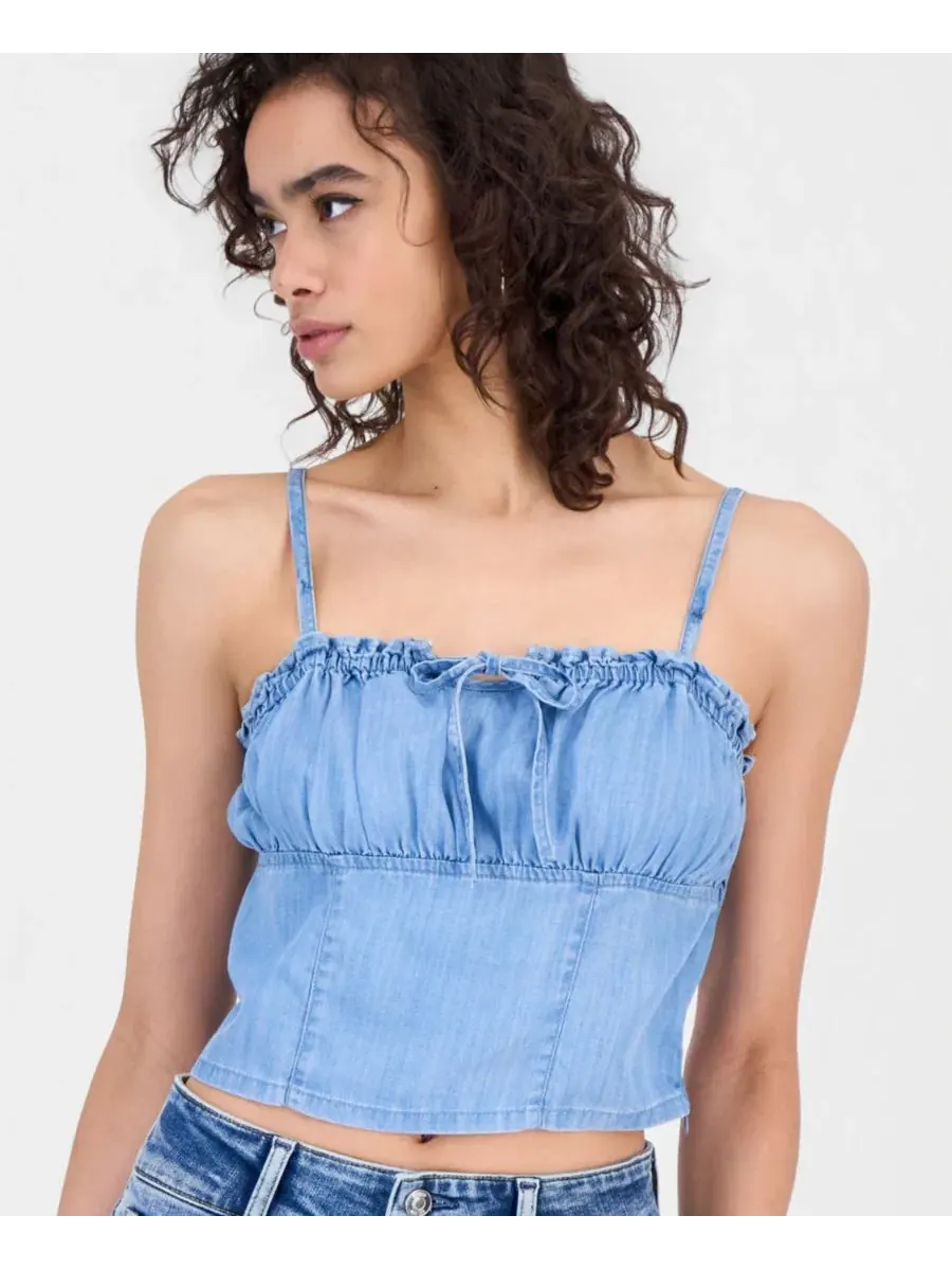 Топ-бюстье из денима Alora Denim GUESS — изображение 3 из 4, синий
