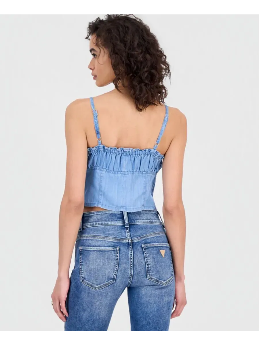Топ-бюстье из денима Alora Denim GUESS — изображение 4 из 4, синий
