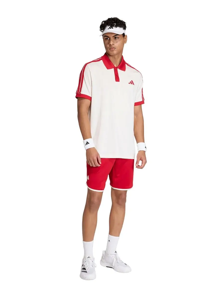Поло с коротким рукавом Heritage Men's Short-Sleeve Polo Shirt adidas — изображение 2 из 3, белый/красный