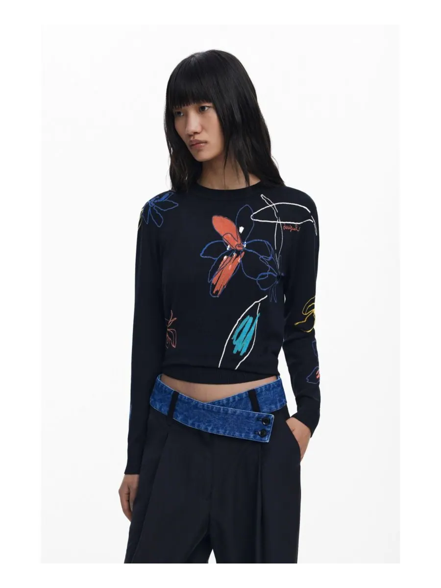 Женские брюки классического кроя в сочетании Desigual — изображение 5 из 6, черный