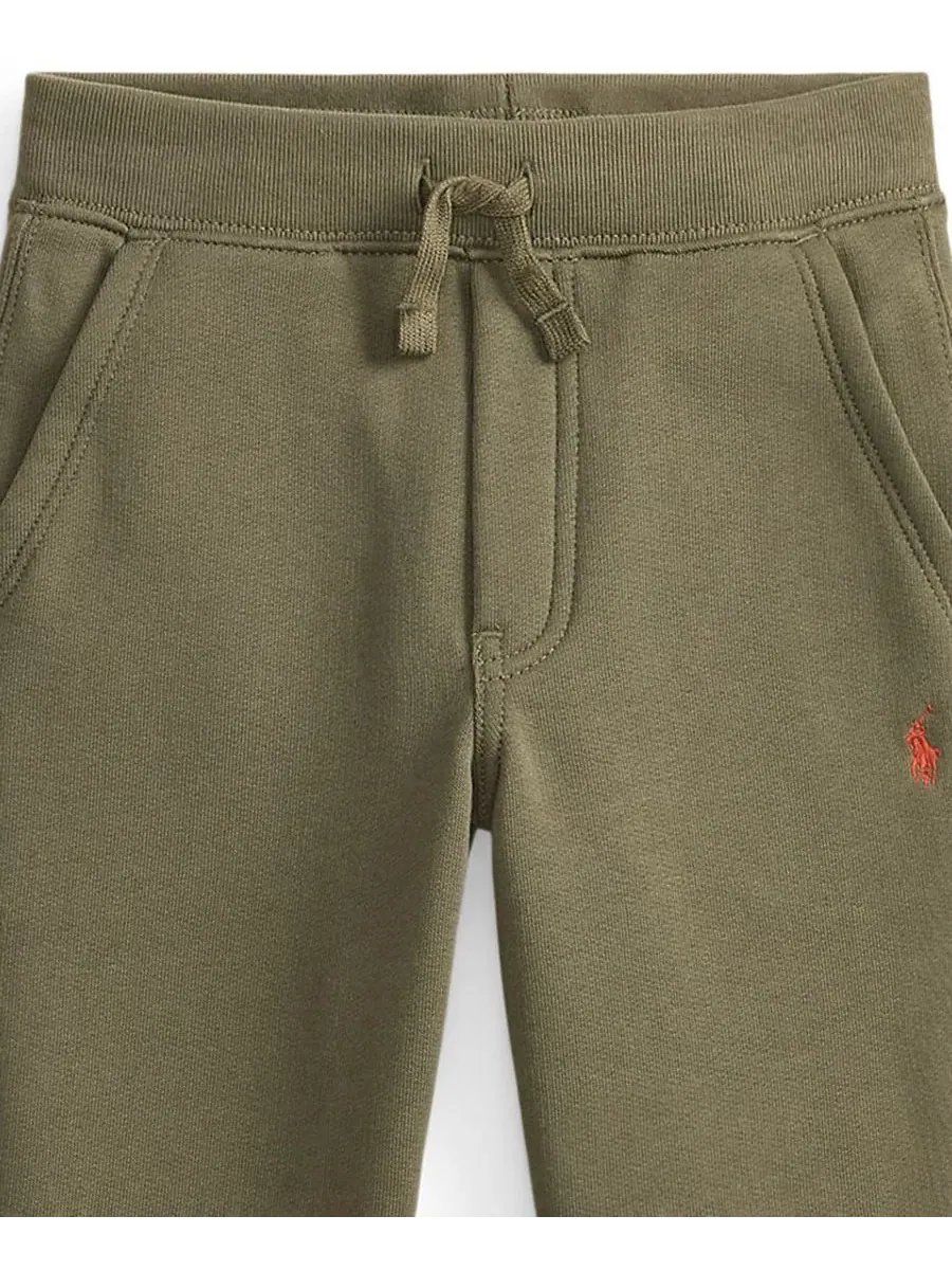 Детские спортивные брюки из флиса с утяжкой Polo Ralph Lauren — изображение 3 из 7, оливковый