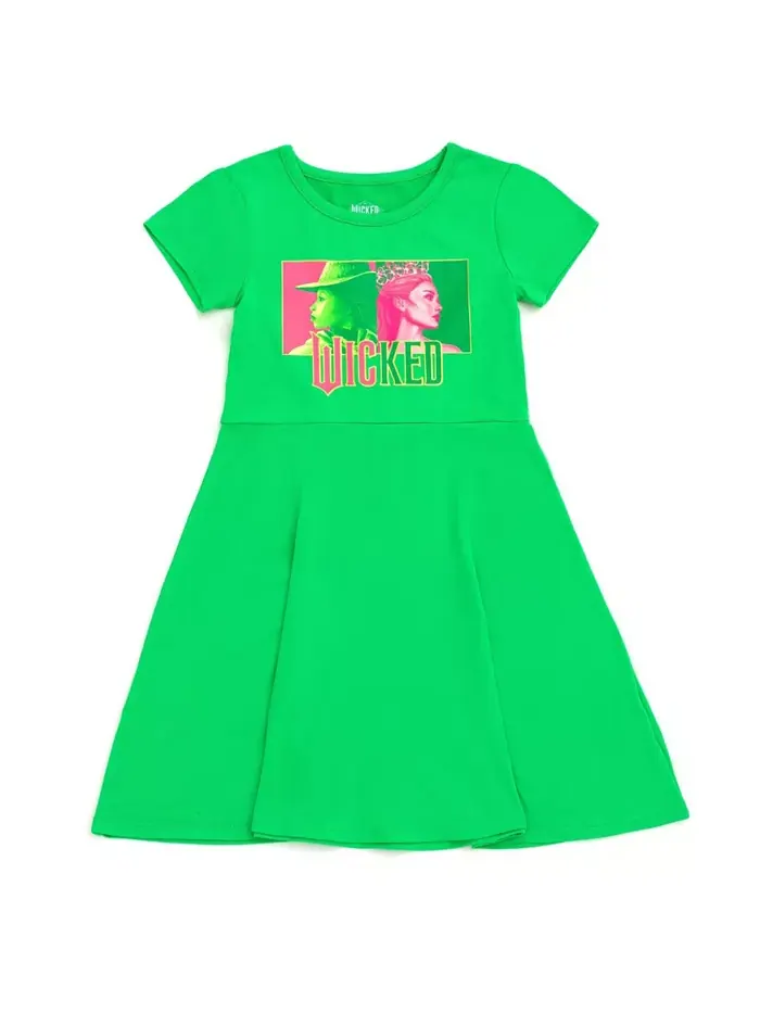 Девочки 2 упаковки платьев-футляров Toddler Girls 2 Pack Skater Dresses Wicked — изображение 3 из 5, розовый/зеленый