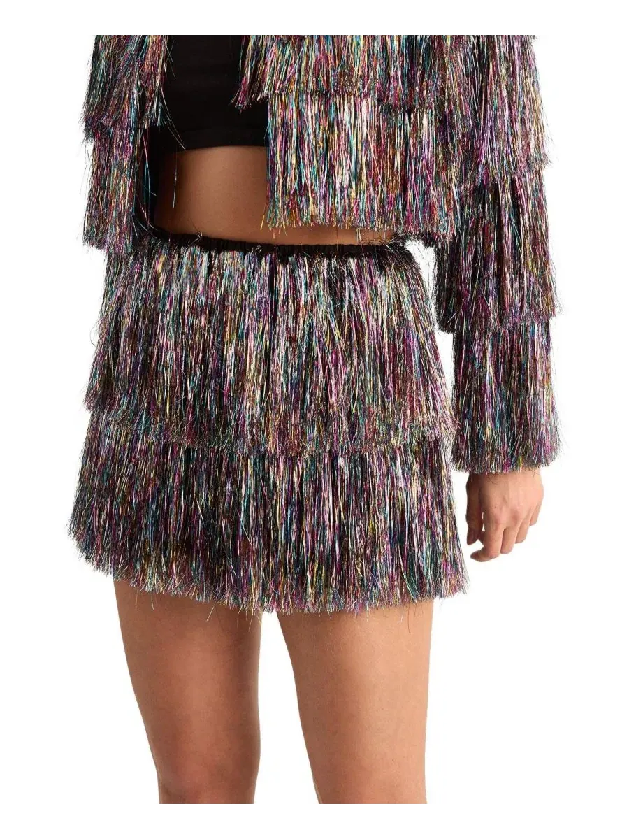 Шорты с бахромой Tinsel Tiered Nasty Gal