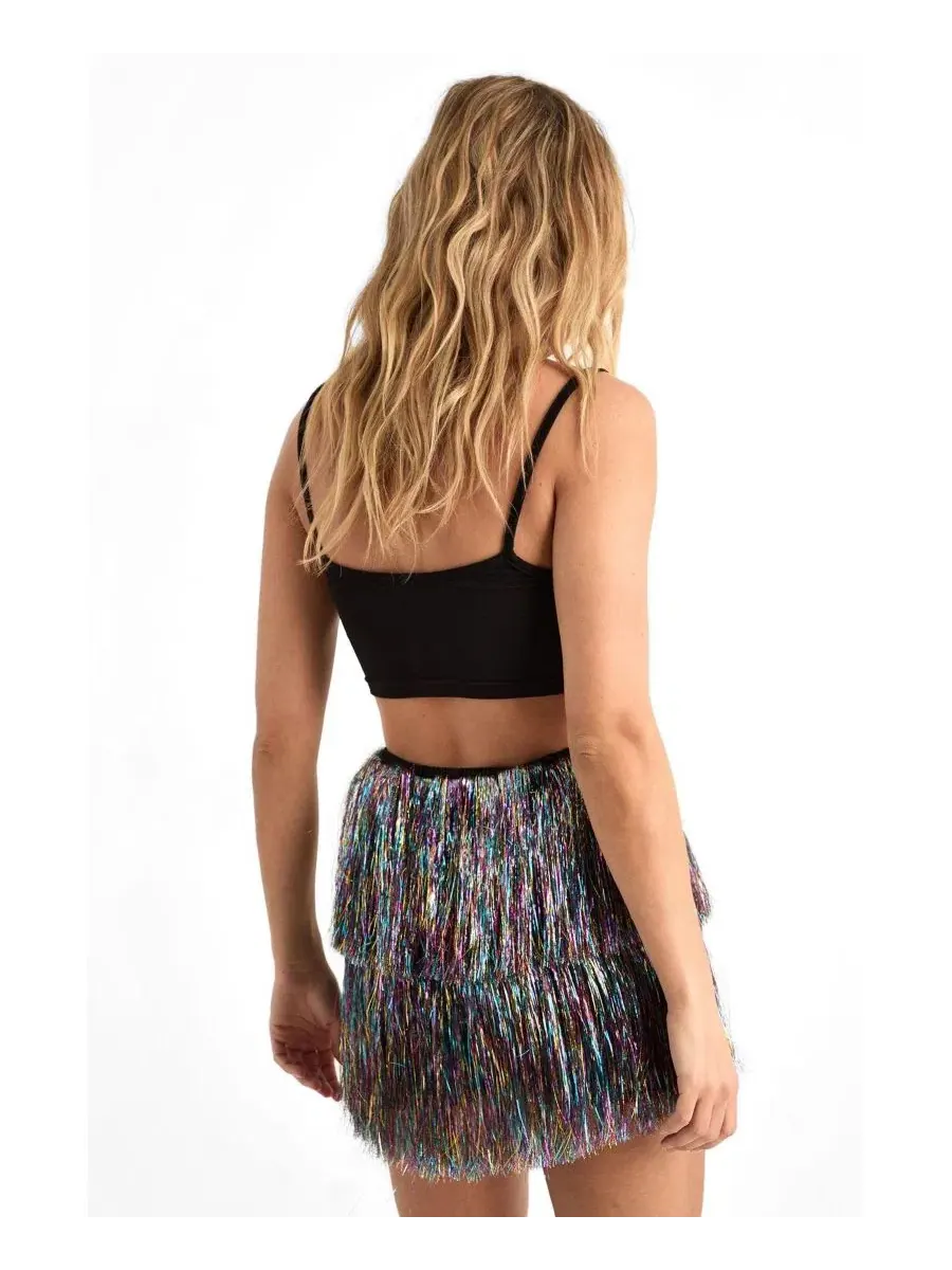 Шорты с бахромой Tinsel Tiered Nasty Gal — изображение 2 из 5, мульти