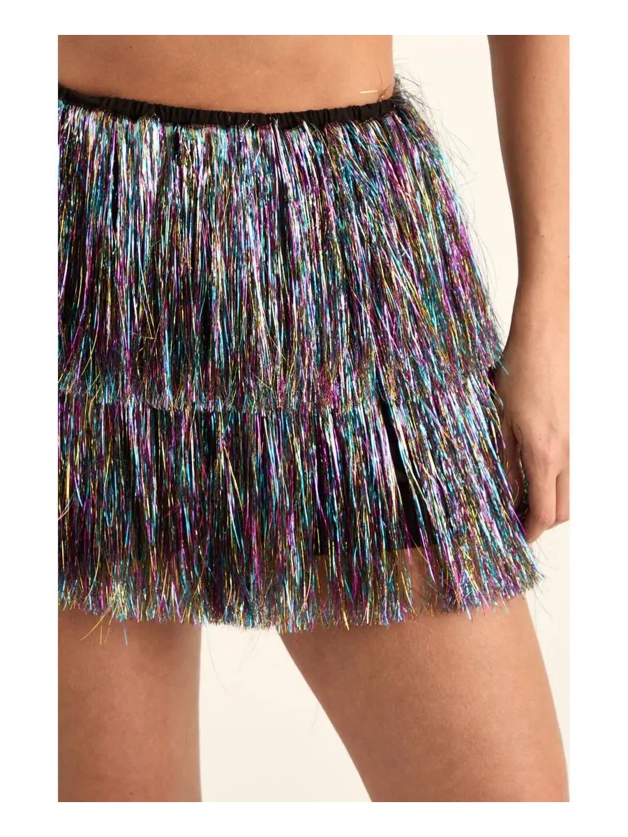 Шорты с бахромой Tinsel Tiered Nasty Gal — изображение 3 из 5, мульти