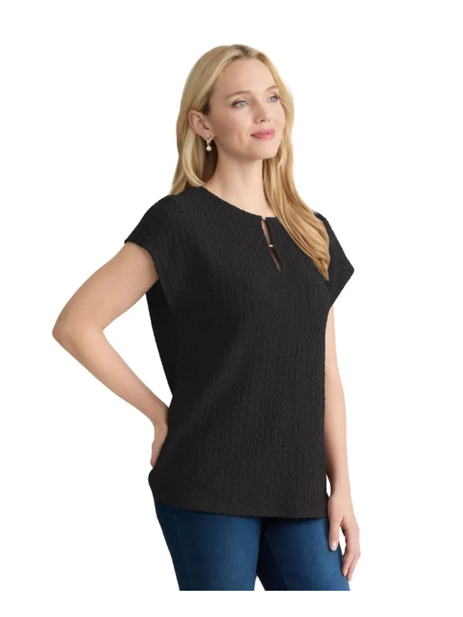 Топ с коротким рукавом Jones New York — изображение 2 из 4, черный