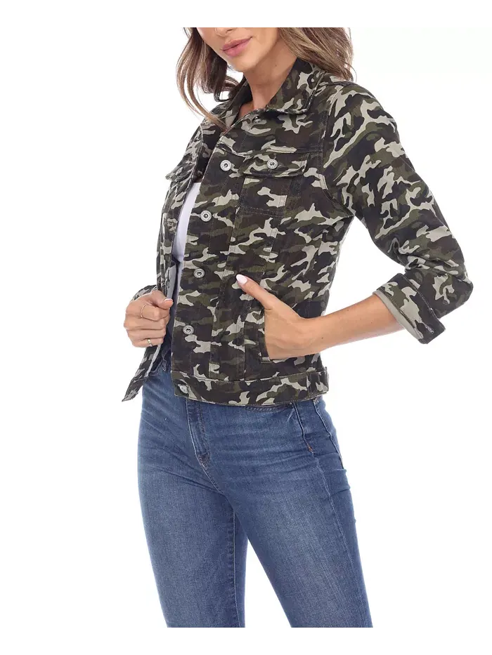 Женская джинсовая куртка Camo White Mark — изображение 3 из 5, зеленый