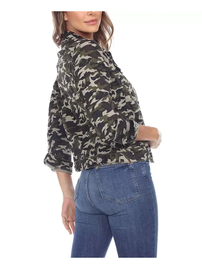 Женская джинсовая куртка Camo White Mark — изображение 5 из 5, зеленый